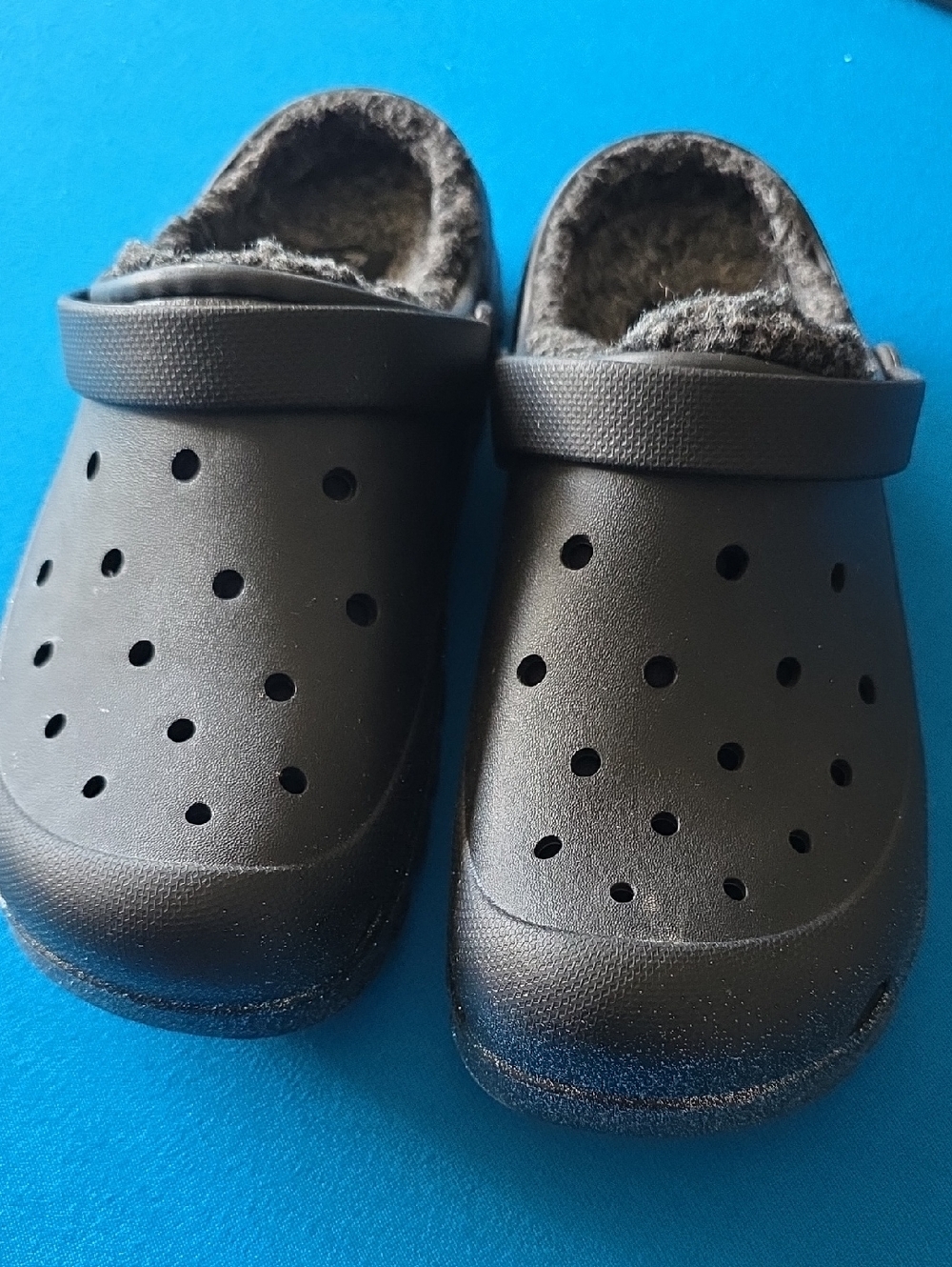 Skechers Black Fleece-Lined Slip-On Clogs